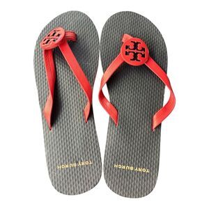 Tory Burch Women's Minnie Flip Flops Red Thong Sandals Size 5M